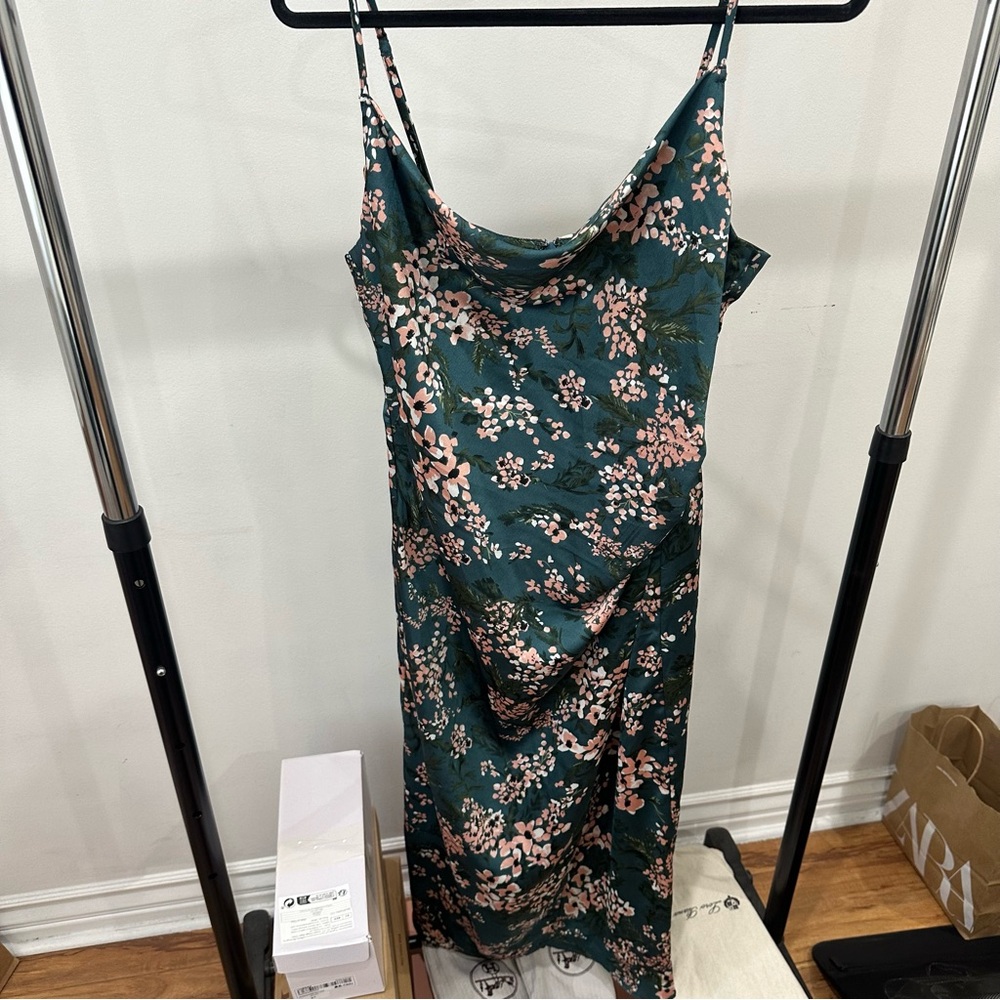 Floral Green Slip Dress